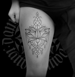 Mandala Lotus  Dotwork Danny Fiebig Tattoo Dresden Dannyefpunkt mistfink Tätowierung